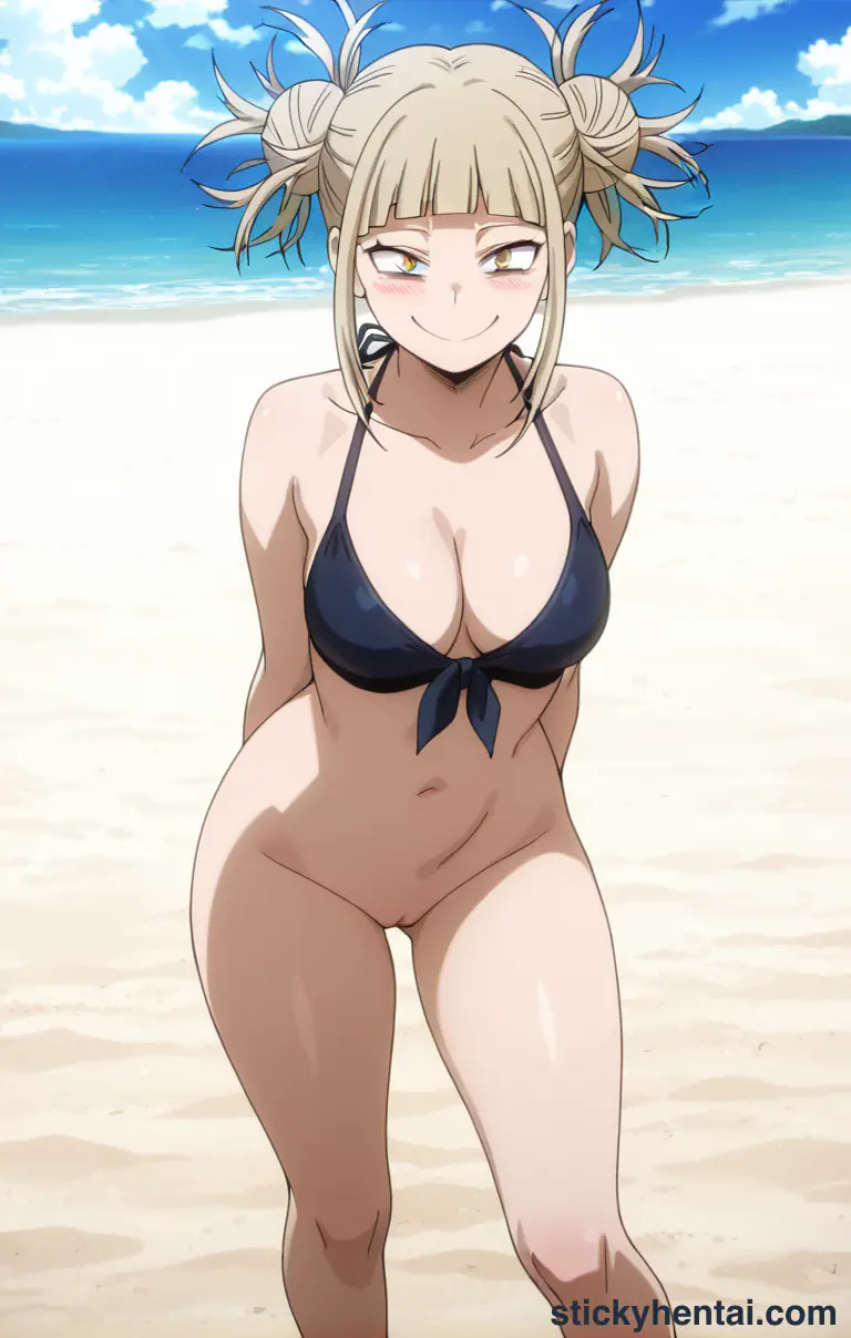 Himiko Toga walking along the beach in her bikini #2