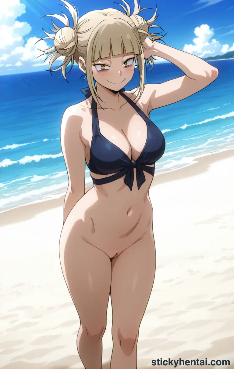 Himiko Toga walking along the beach in her bikini #3