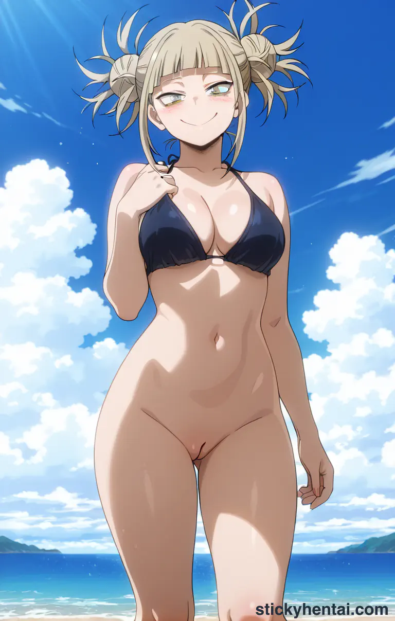 Himiko Toga walking along the beach in her bikini #4