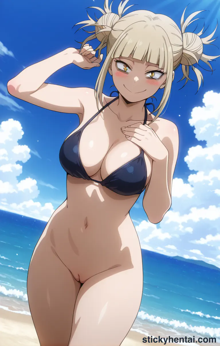 Himiko Toga walking along the beach in her bikini #5