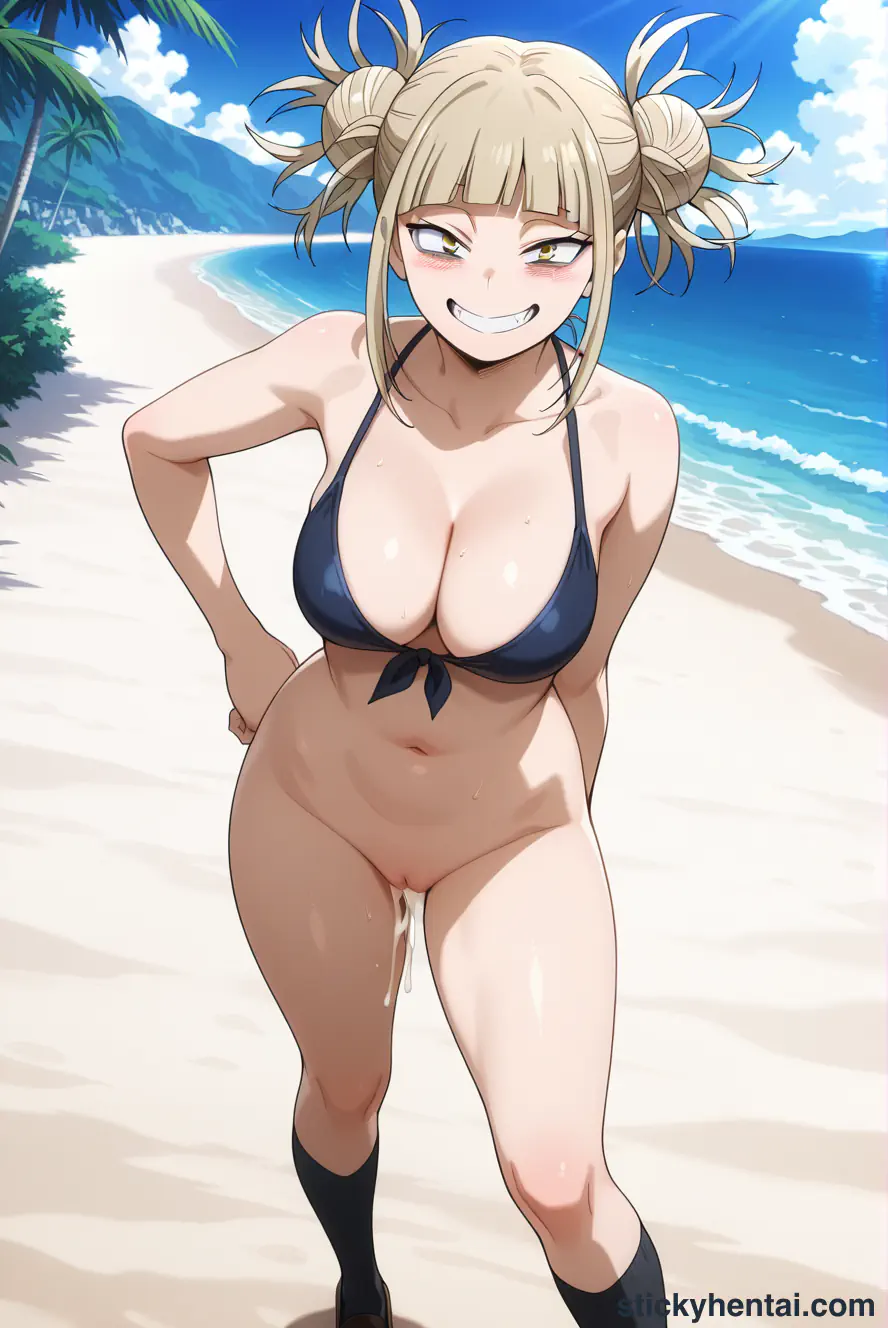 Himiko Toga walking along the beach in her bikini #9