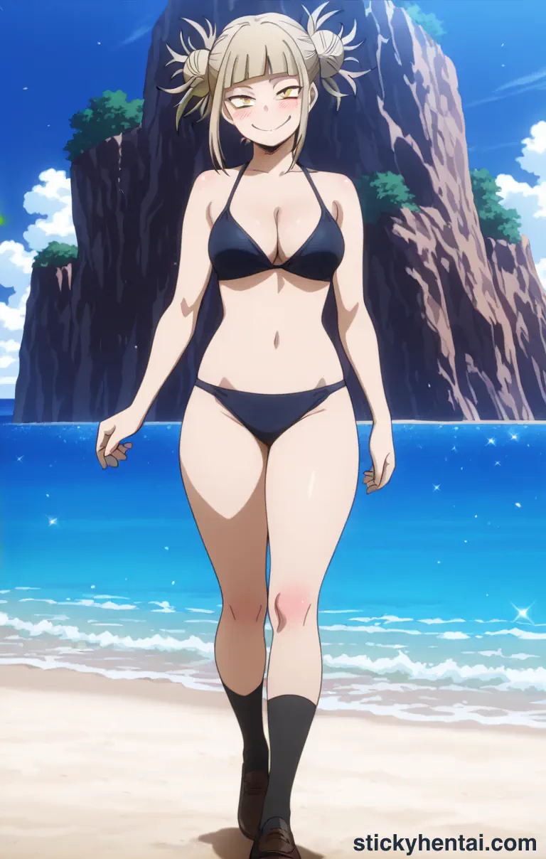 Himiko Toga walking along the beach in her bikini #10