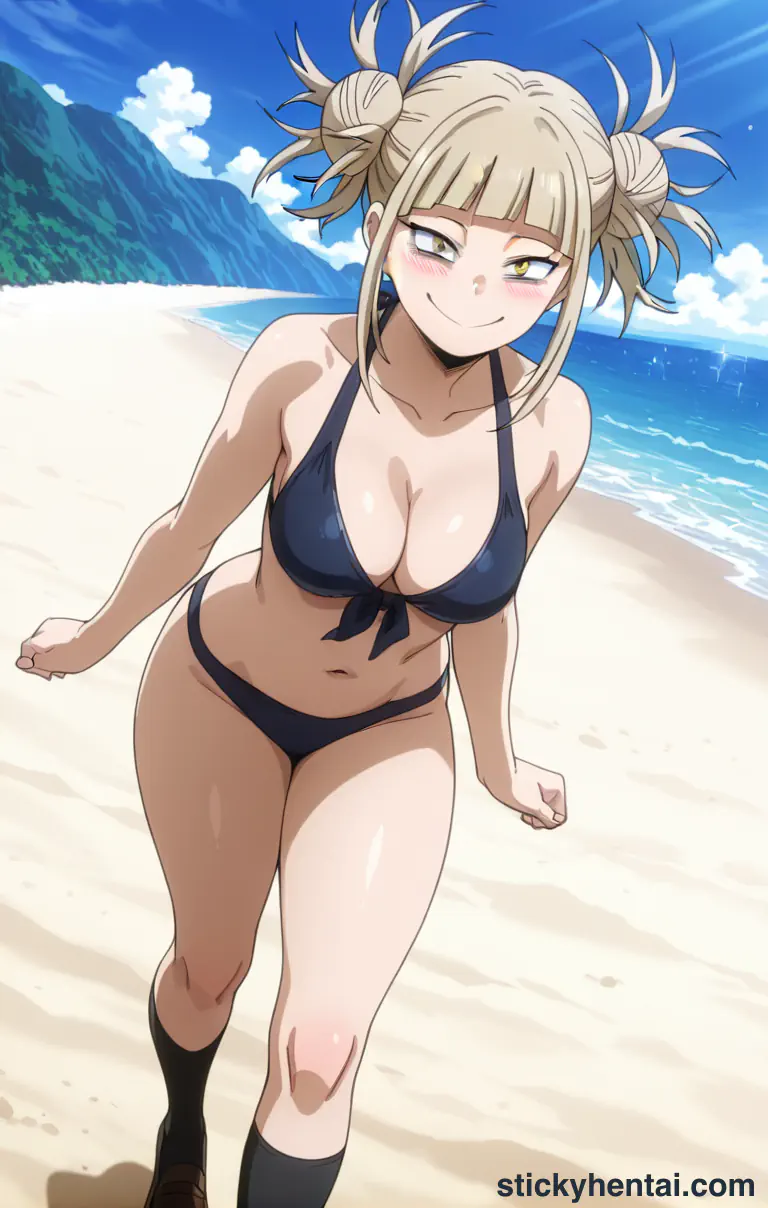 Himiko Toga walking along the beach in her bikini #11