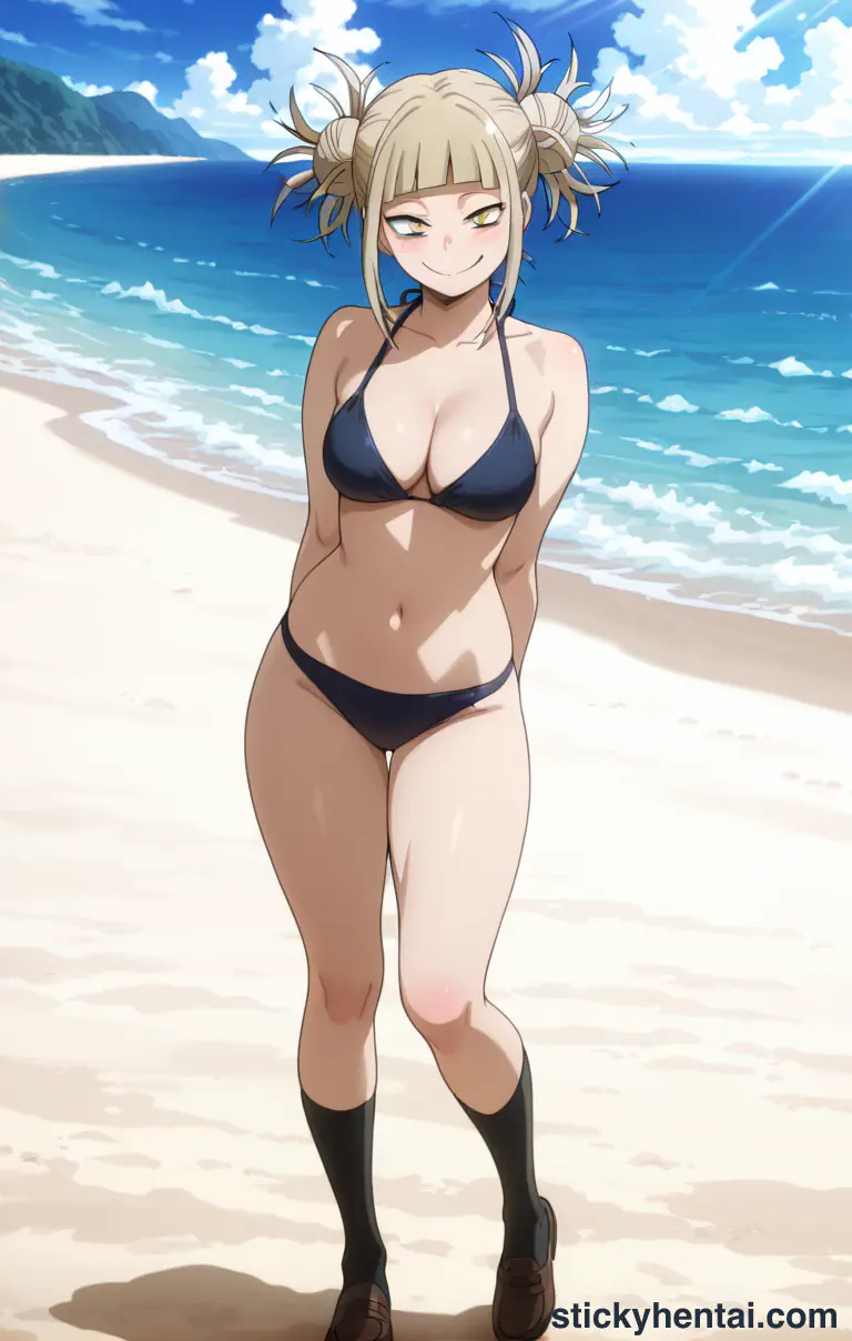 Himiko Toga walking along the beach in her bikini #12