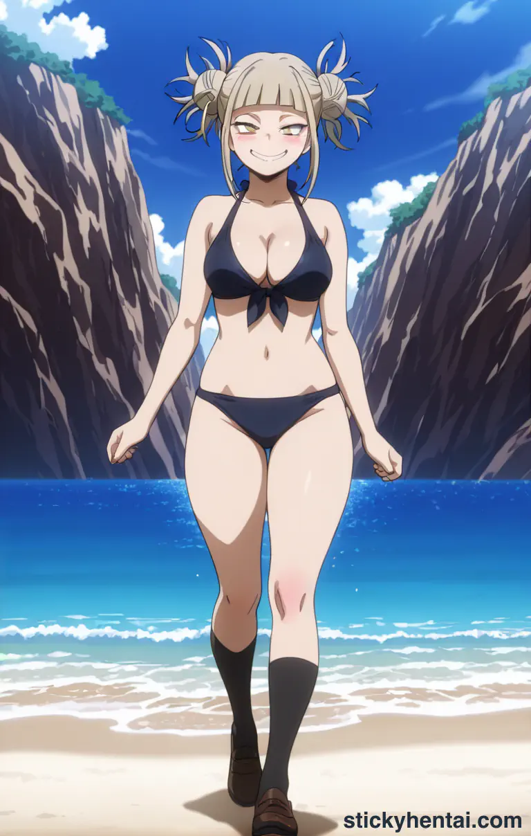 Himiko Toga walking along the beach in her bikini #13