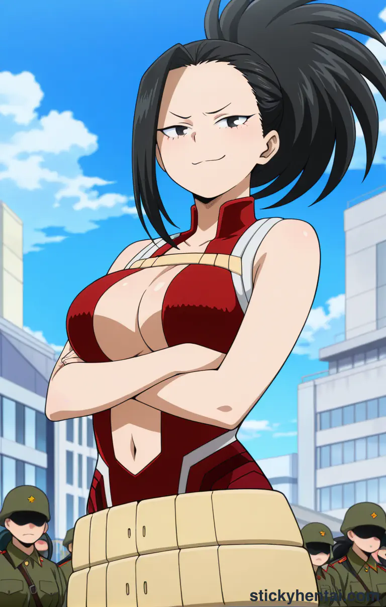 Momo Yaoyorozu show off her boobs