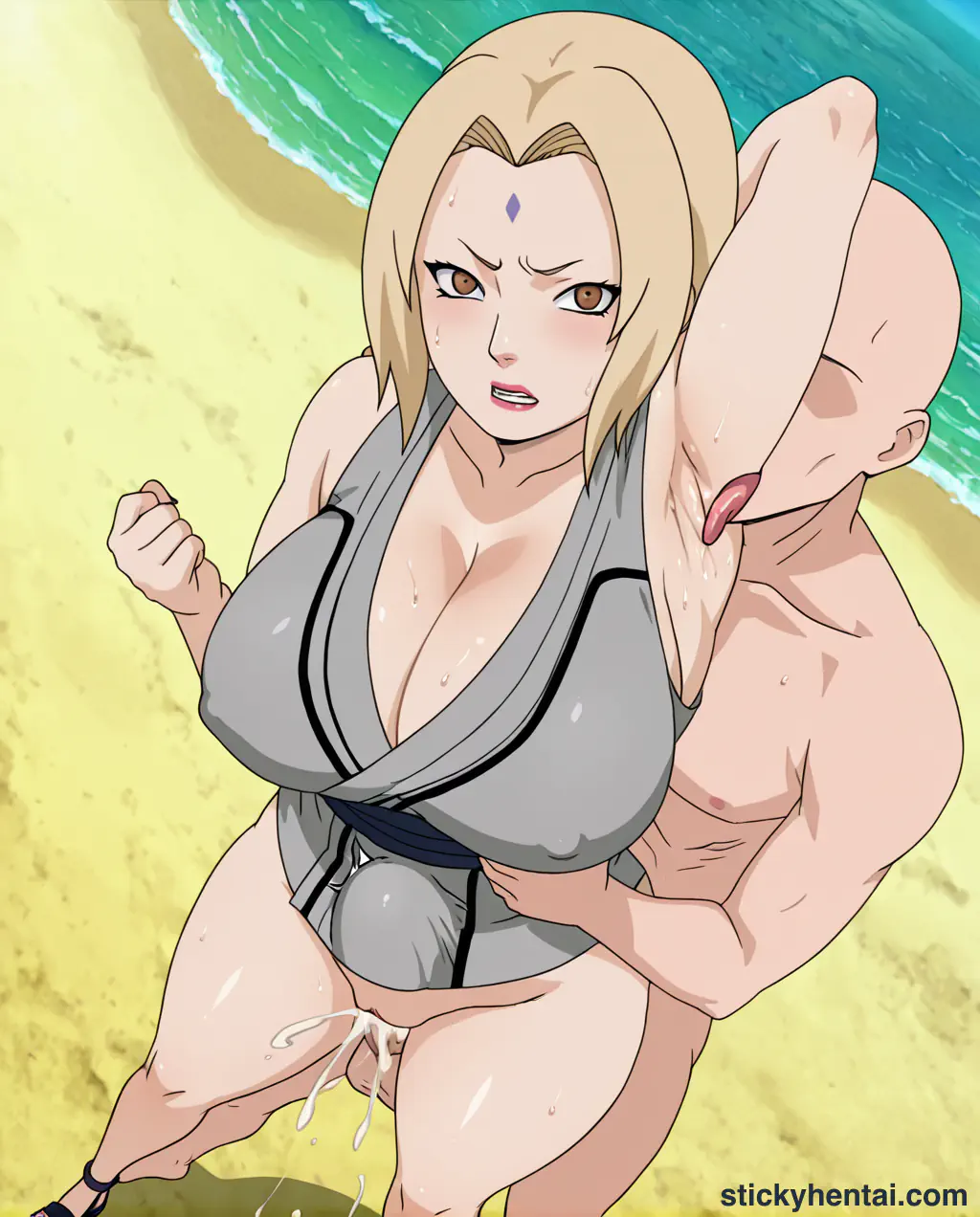 The most lucky gets to lick Tsunade's juicy armpits while penetrating her pussy from behind part 1 #6