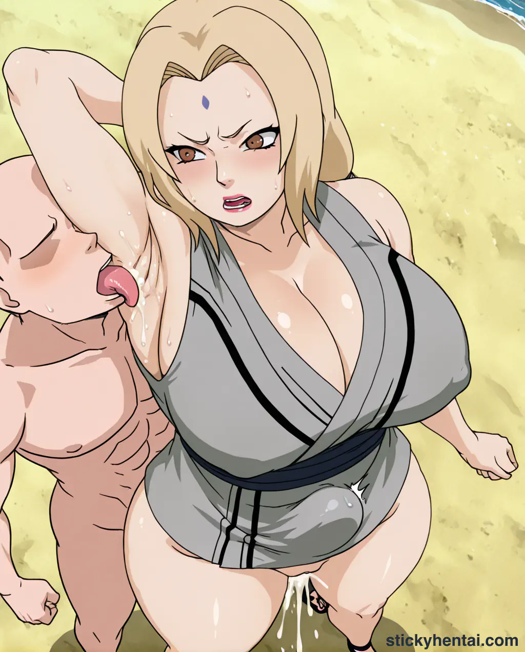 The most lucky gets to lick Tsunade's juicy armpits while penetrating her pussy from behind part 1 #10