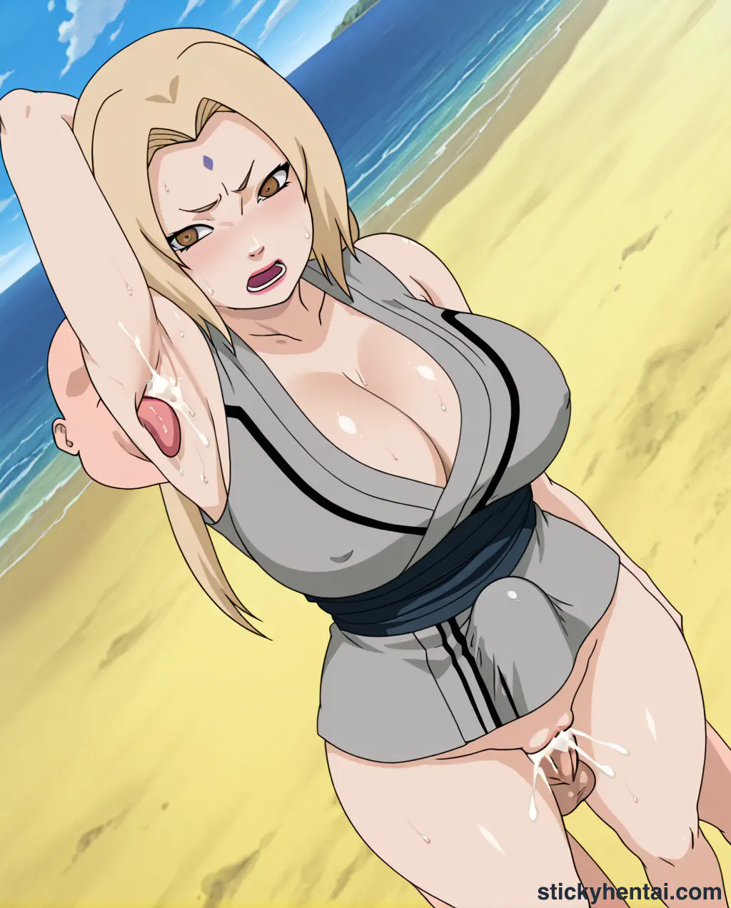 The most lucky gets to lick Tsunade's juicy armpits while penetrating her pussy from behind part 1 #13