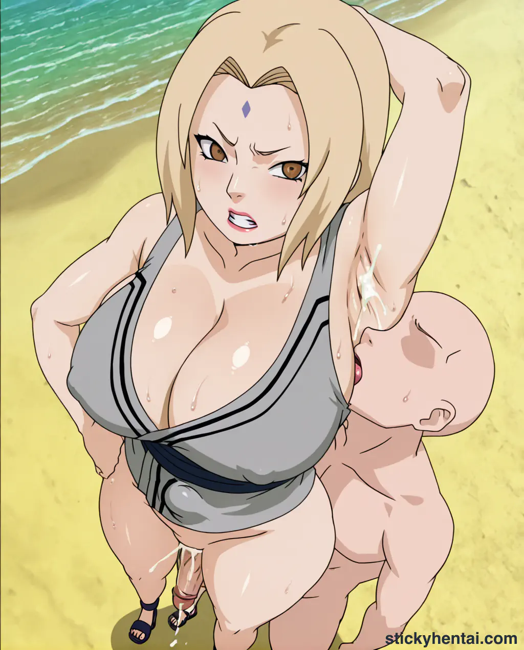 The most lucky gets to lick Tsunade's juicy armpits while penetrating her pussy from behind part 1 #14