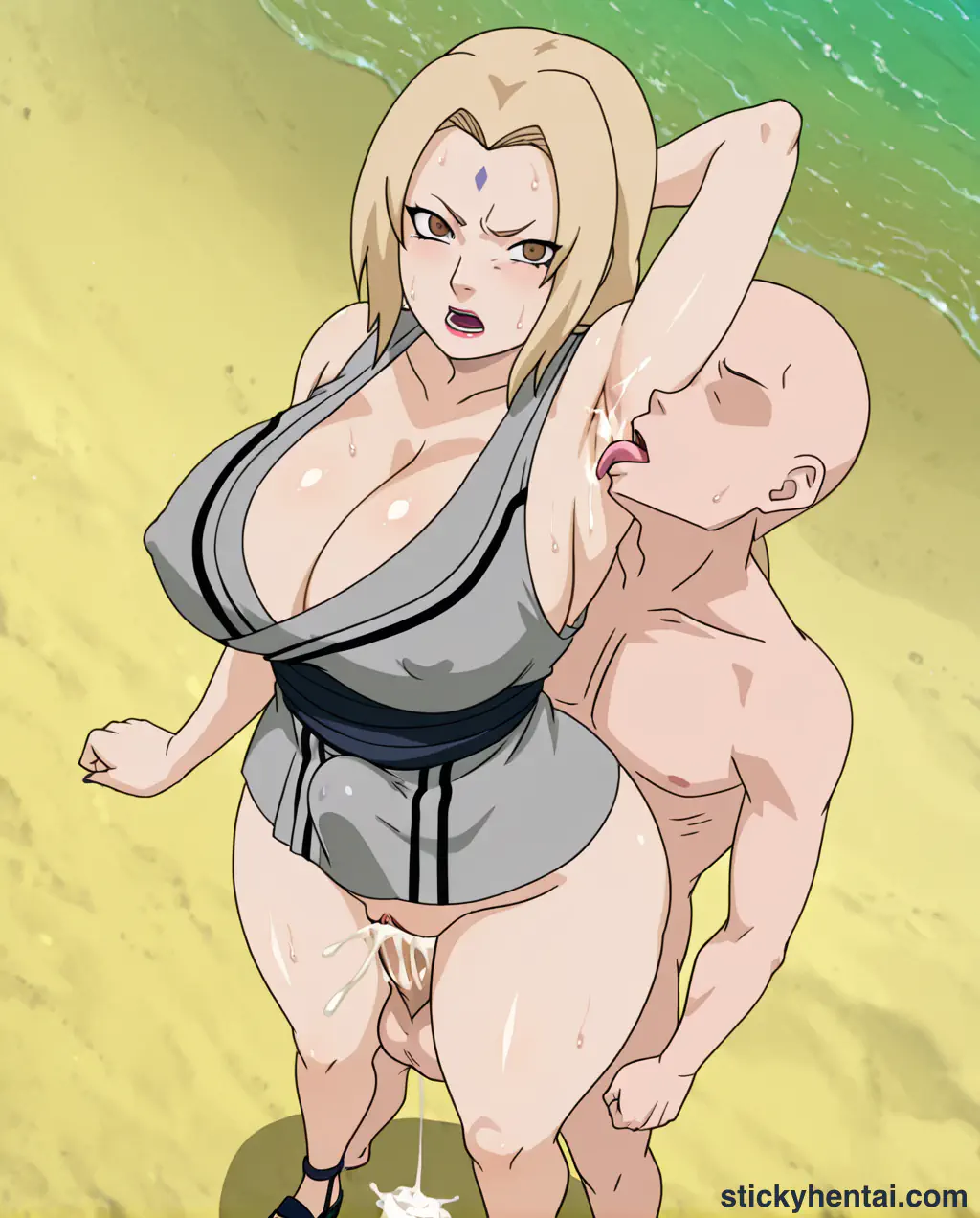 The most lucky gets to lick Tsunade's juicy armpits while penetrating her pussy from behind part 1 #17