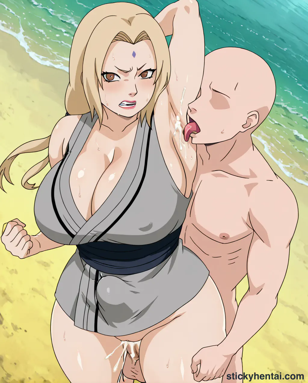 The most lucky gets to lick Tsunade's juicy armpits while penetrating her pussy from behind part 1 #18