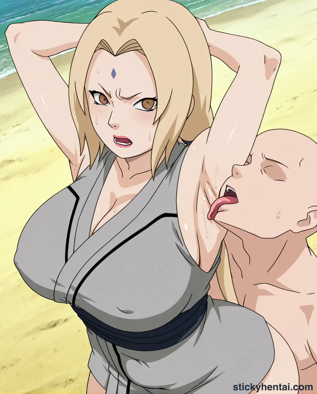 The most lucky gets to lick Tsunade's juicy armpits while penetrating her pussy from behind part 1 #25