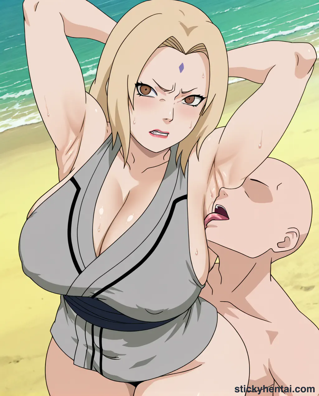 The most lucky gets to lick Tsunade's juicy armpits while penetrating her pussy from behind part 1 #27