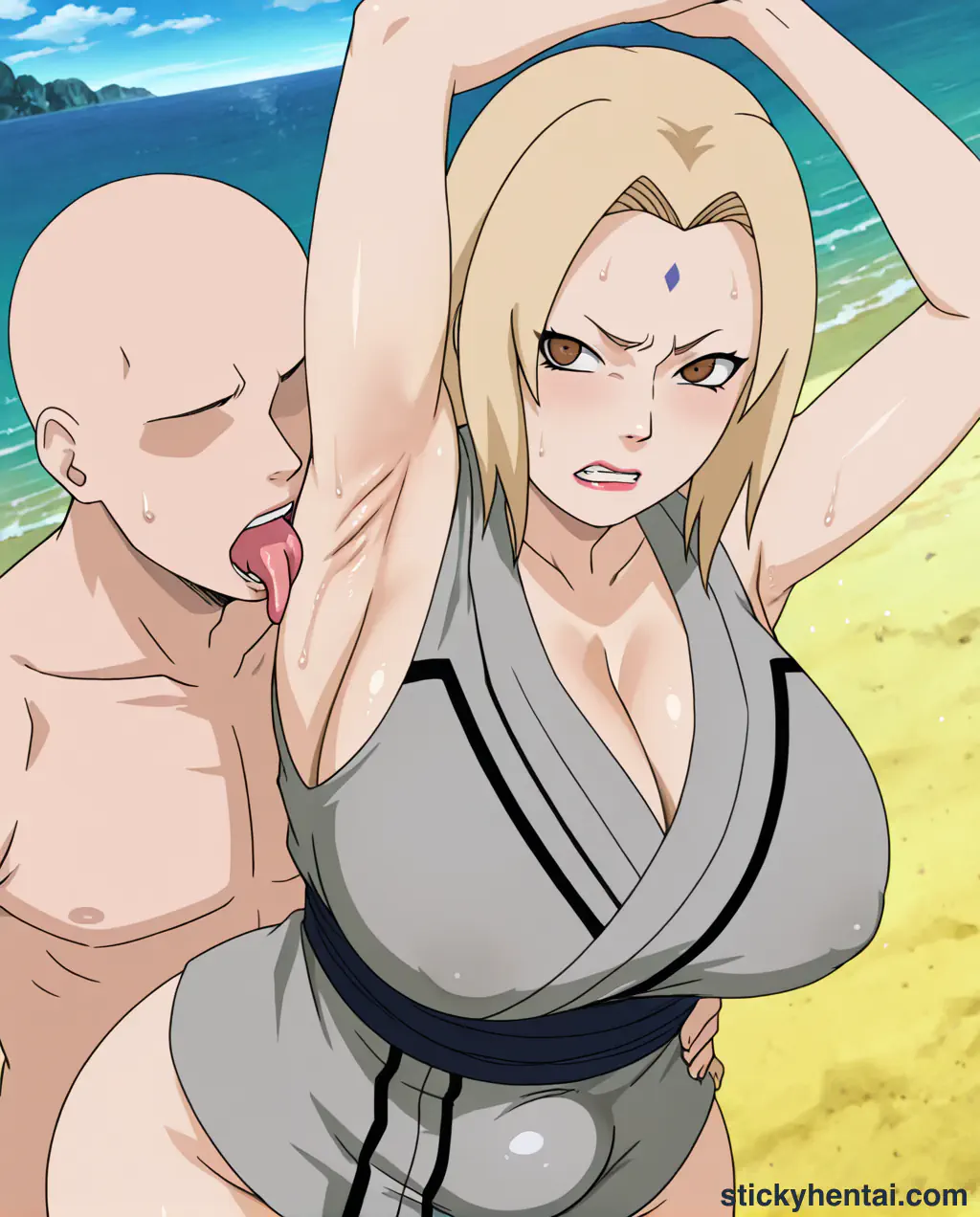 The most lucky gets to lick Tsunade's juicy armpits while penetrating her pussy from behind part 1 #28