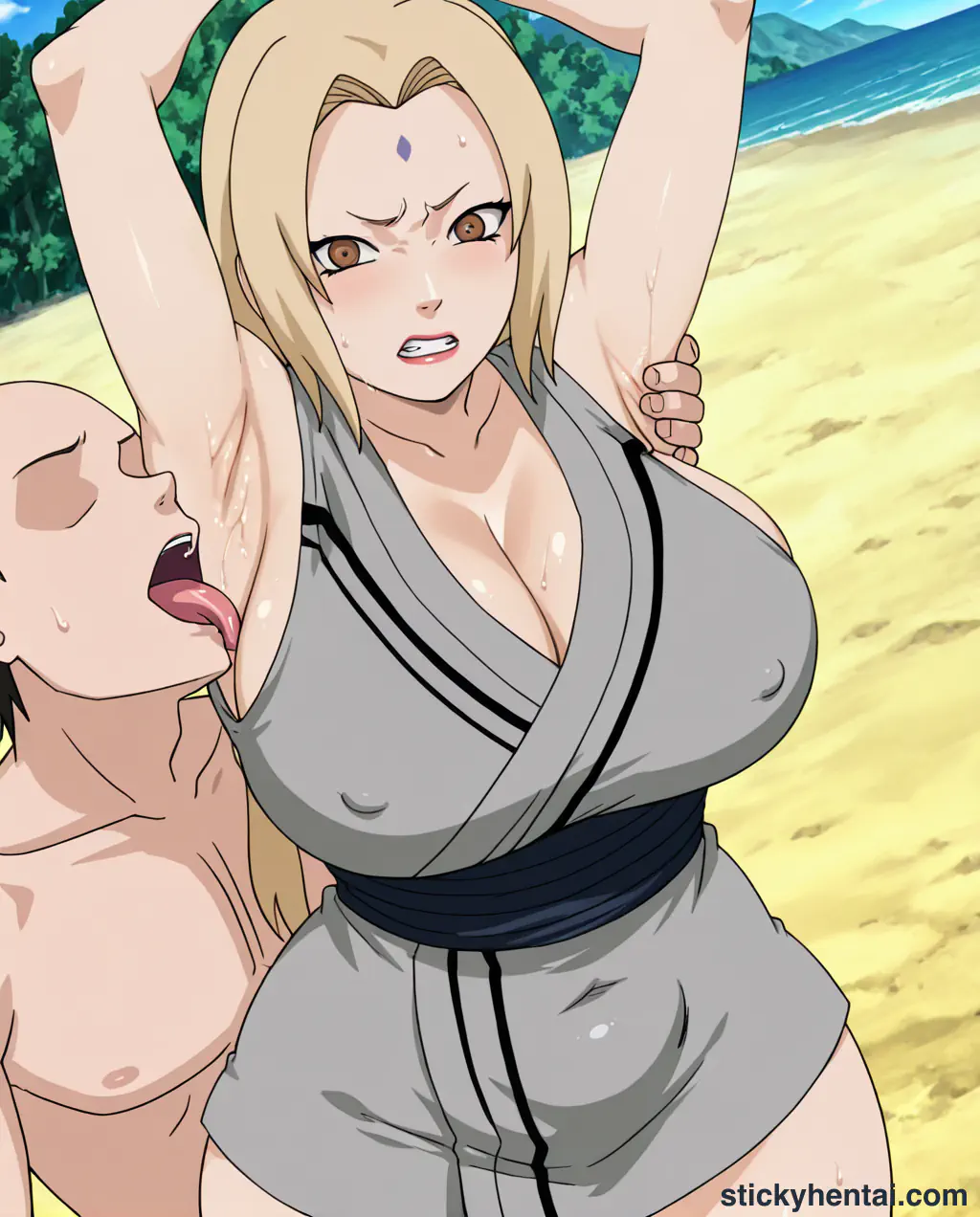 The most lucky gets to lick Tsunade's juicy armpits while penetrating her pussy from behind part 1 #29