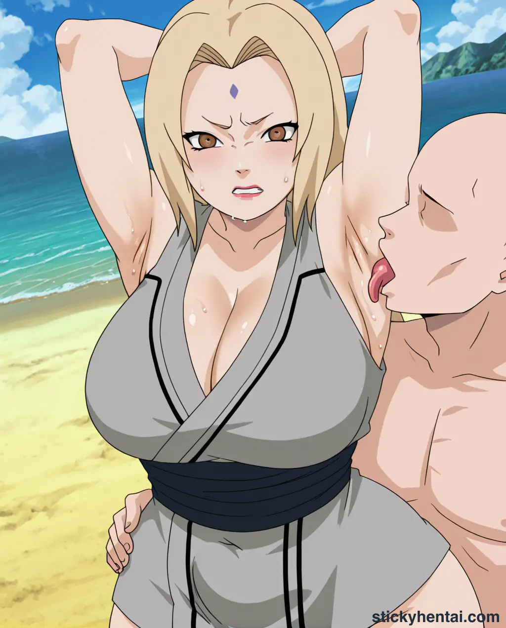 The most lucky gets to lick Tsunade's juicy armpits while penetrating her pussy from behind part 1 #30