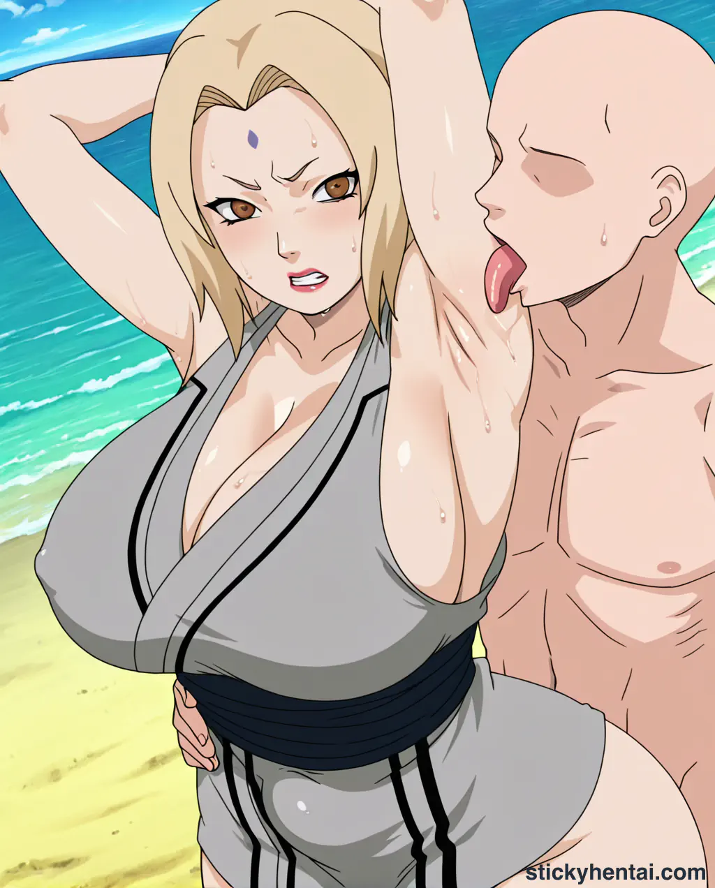 The most lucky gets to lick Tsunade's juicy armpits while penetrating her pussy from behind part 1 #31