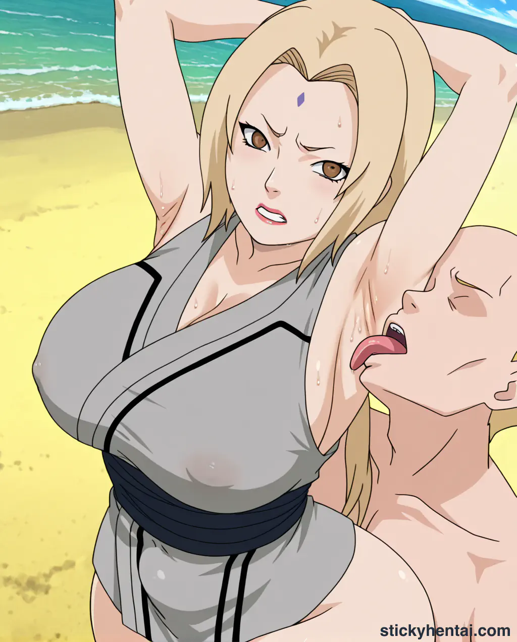 The most lucky gets to lick Tsunade's juicy armpits while penetrating her pussy from behind part 1 #32