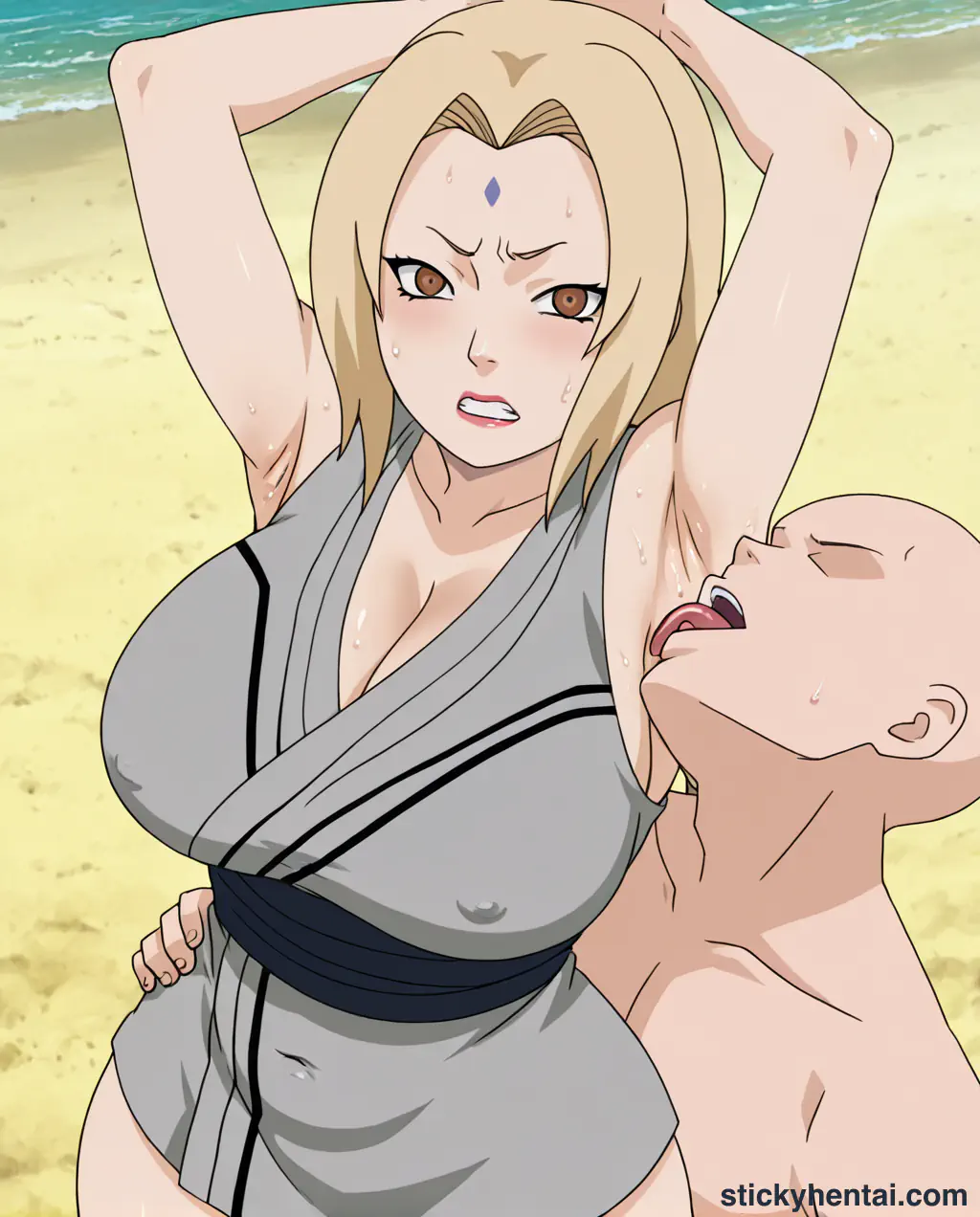 The most lucky gets to lick Tsunade's juicy armpits while penetrating her pussy from behind part 1 #33