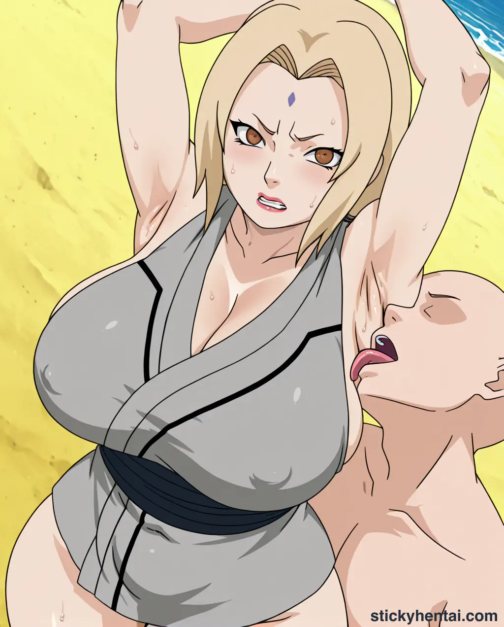 The most lucky gets to lick Tsunade's juicy armpits while penetrating her pussy from behind part 1 #34