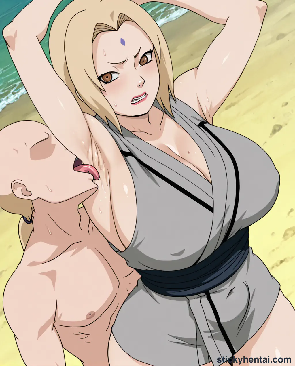The most lucky gets to lick Tsunade's juicy armpits while penetrating her pussy from behind part 1 #35