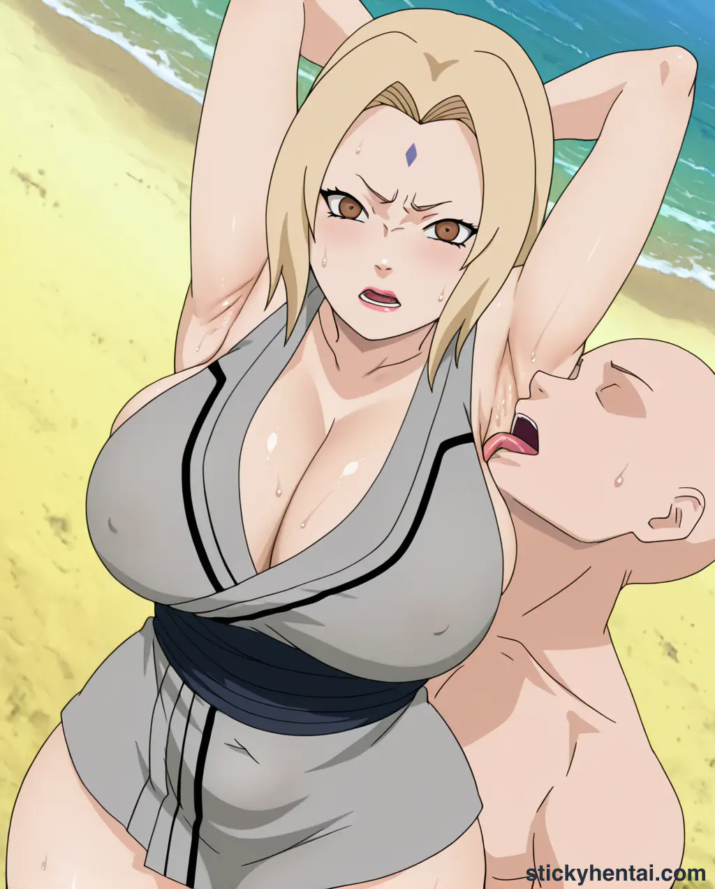 The most lucky gets to lick Tsunade's juicy armpits while penetrating her pussy from behind part 1 #37