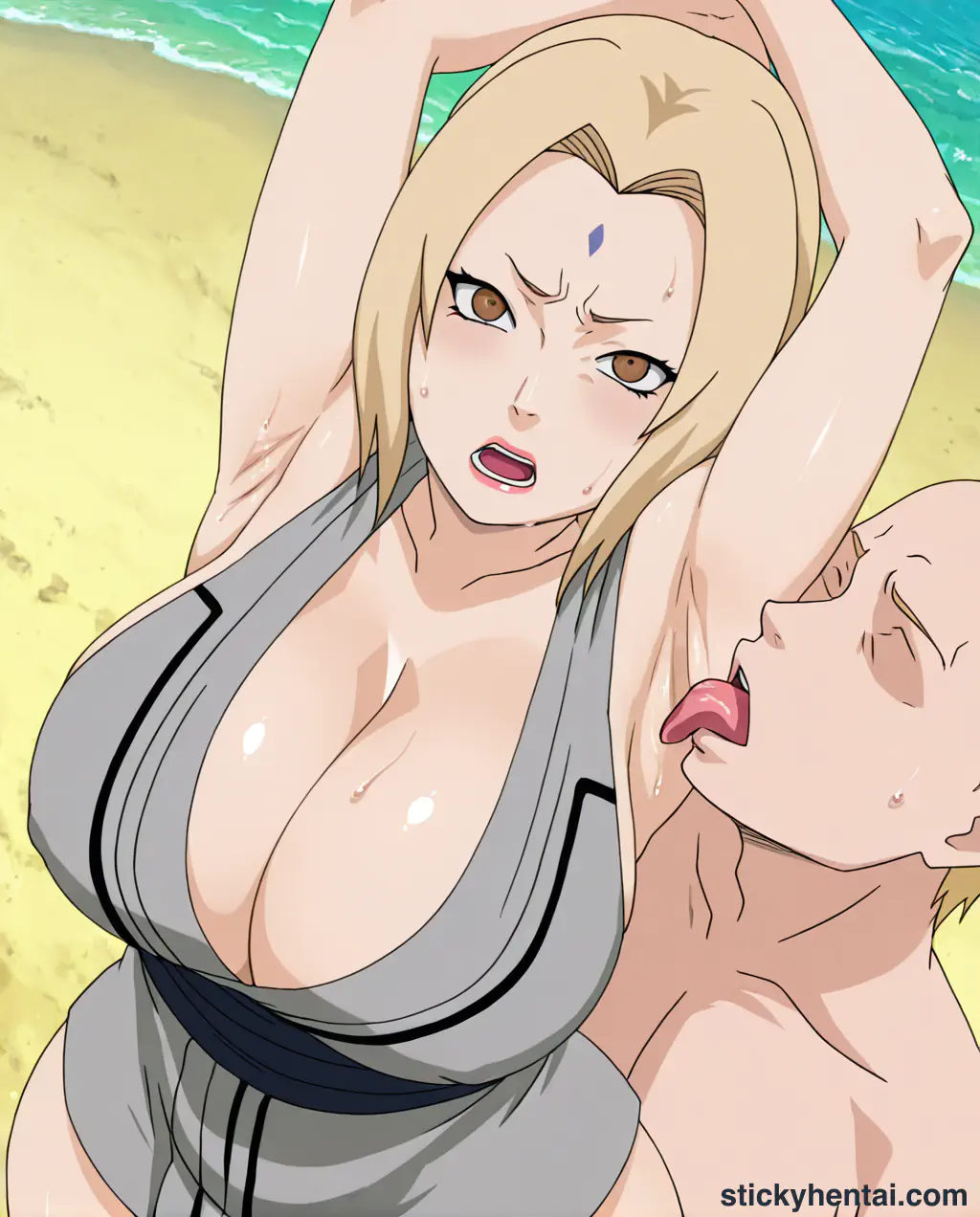 The most lucky gets to lick Tsunade's juicy armpits while penetrating her pussy from behind part 1 #39