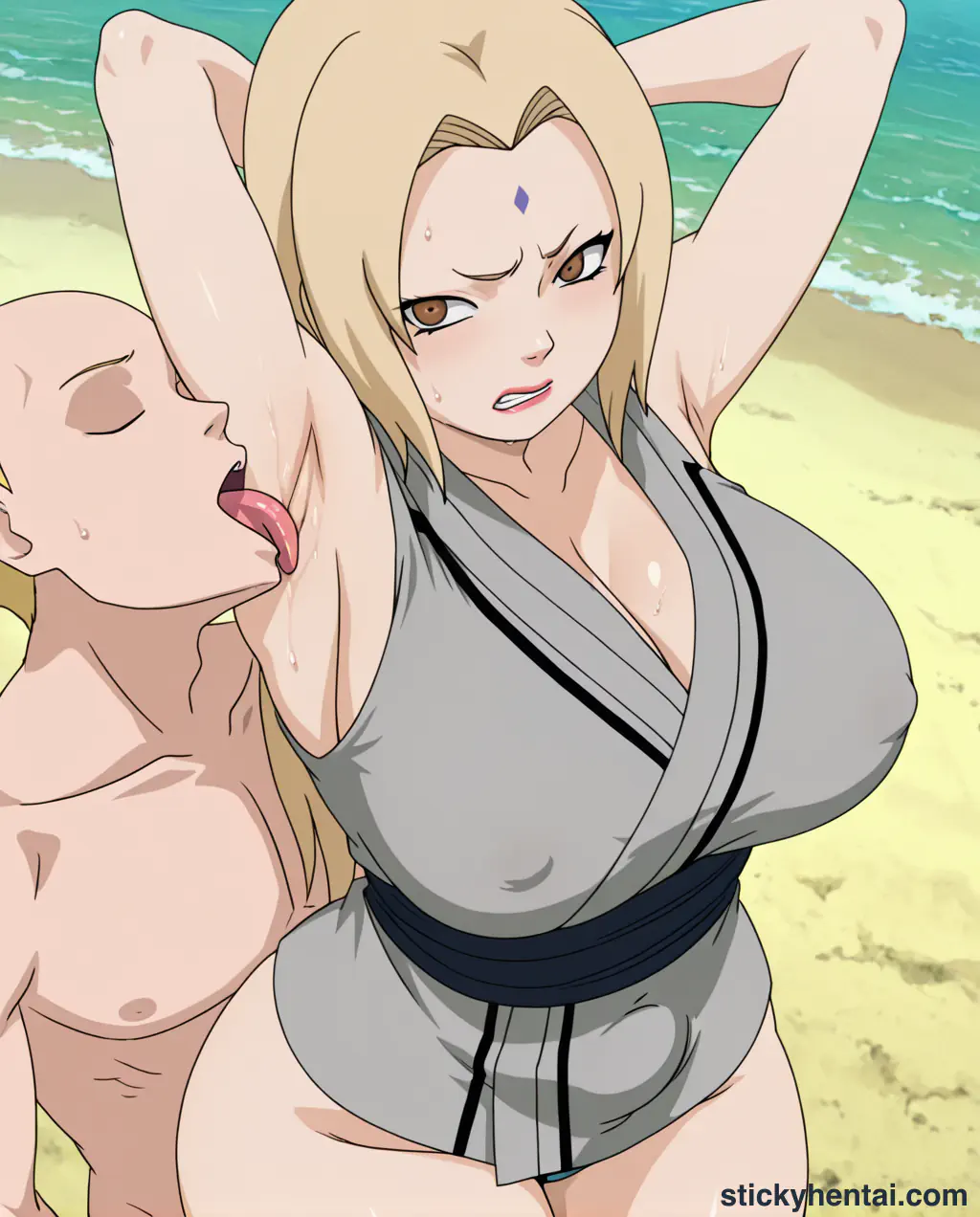 The most lucky gets to lick Tsunade's juicy armpits while penetrating her pussy from behind part 1 #40