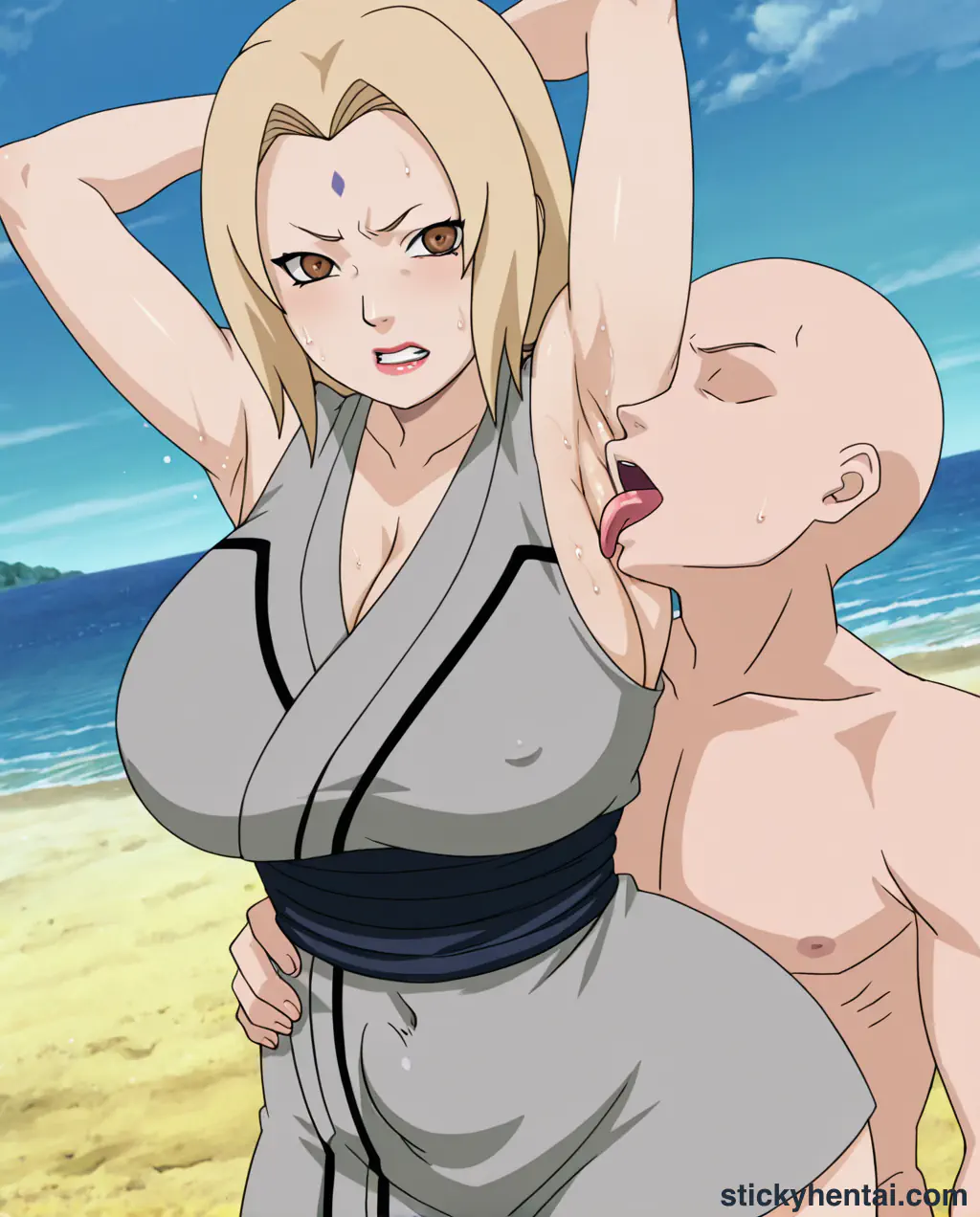 The most lucky gets to lick Tsunade's juicy armpits while penetrating her pussy from behind part 1 #43