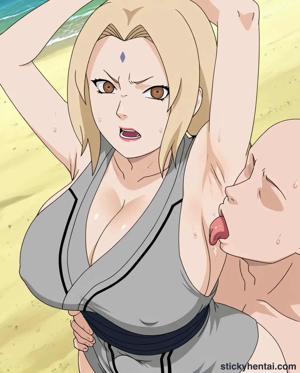 The most lucky gets to lick Tsunade's juicy armpits while penetrating her pussy from behind part 1 #44