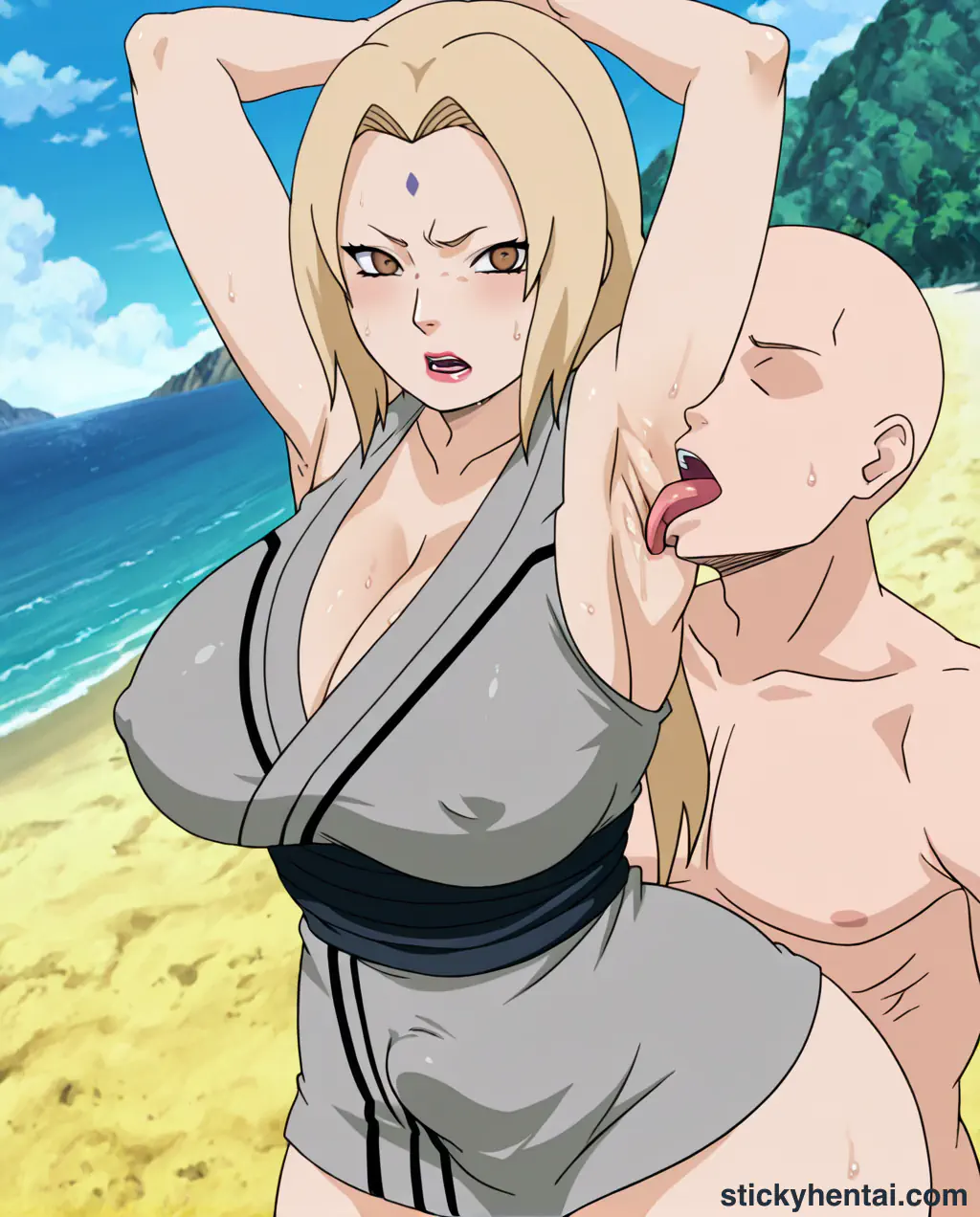 The most lucky gets to lick Tsunade's juicy armpits while penetrating her pussy from behind part 1 #45