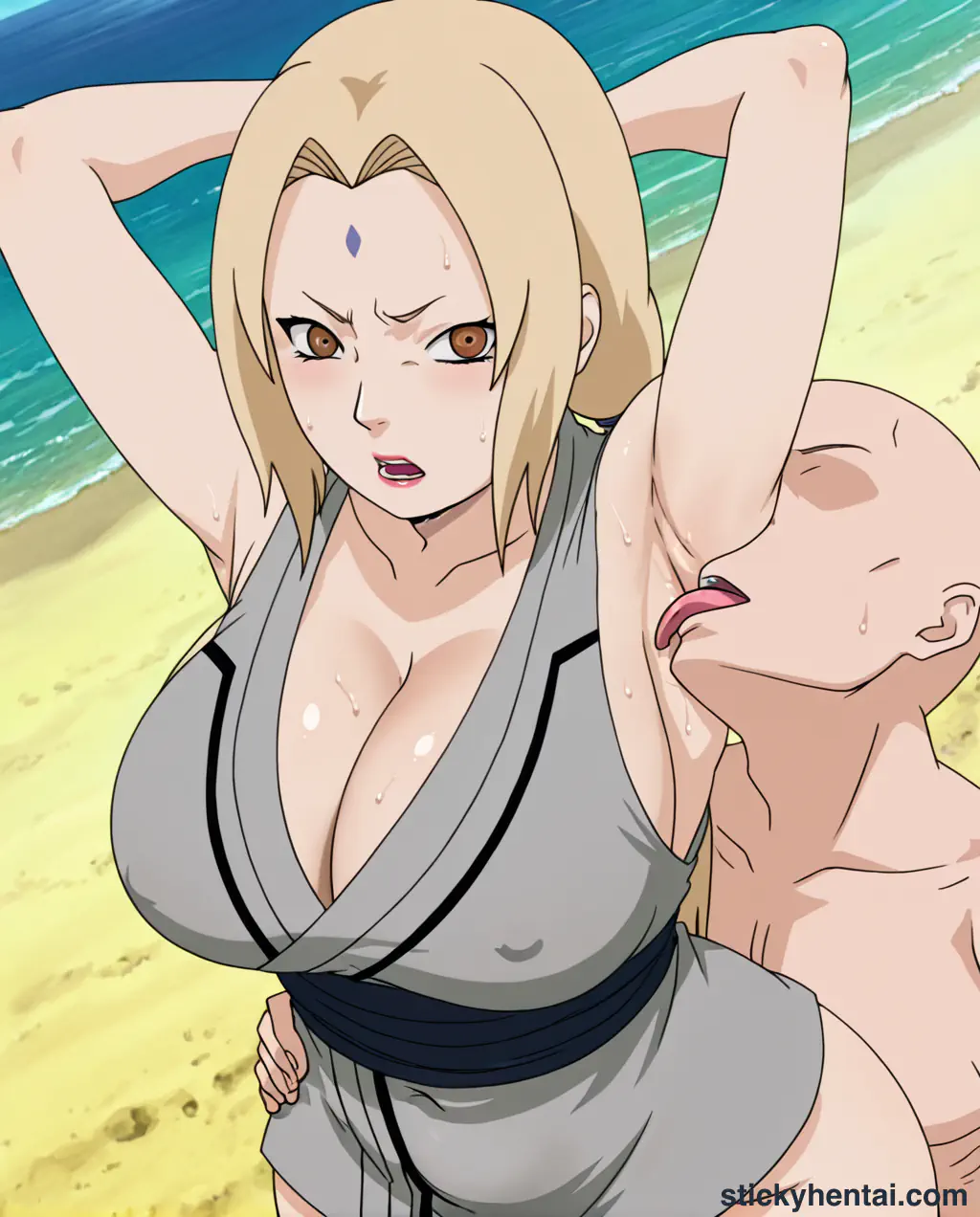 The most lucky gets to lick Tsunade's juicy armpits while penetrating her pussy from behind part 1 #47