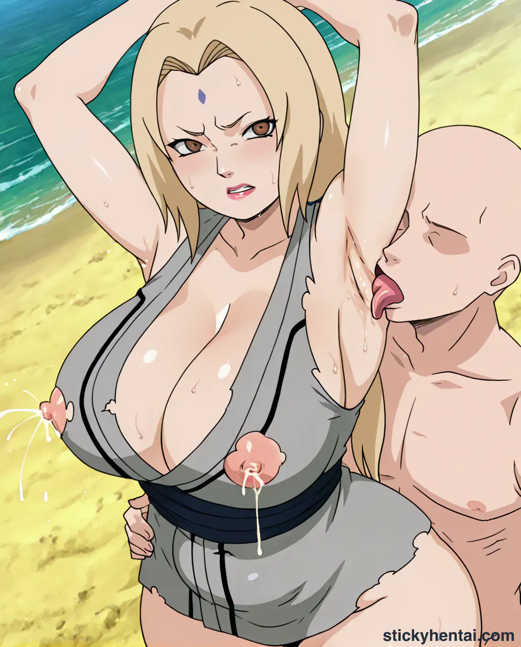 The most lucky gets to lick Tsunade's juicy armpits while penetrating her pussy from behind part 1 #59