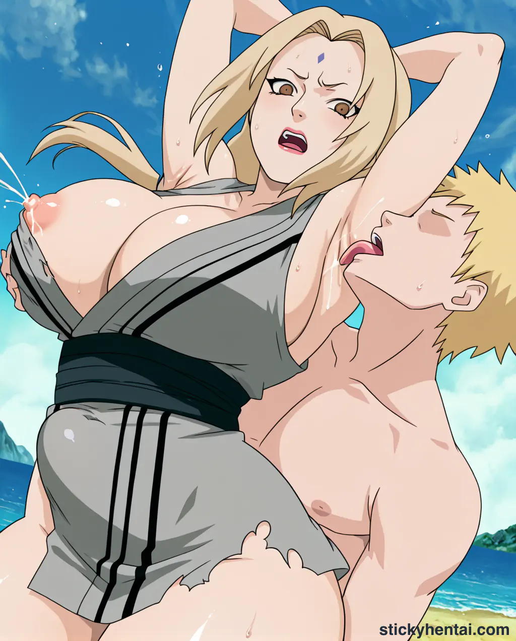 The most lucky gets to lick Tsunade's juicy armpits while penetrating her pussy from behind part 1 #60