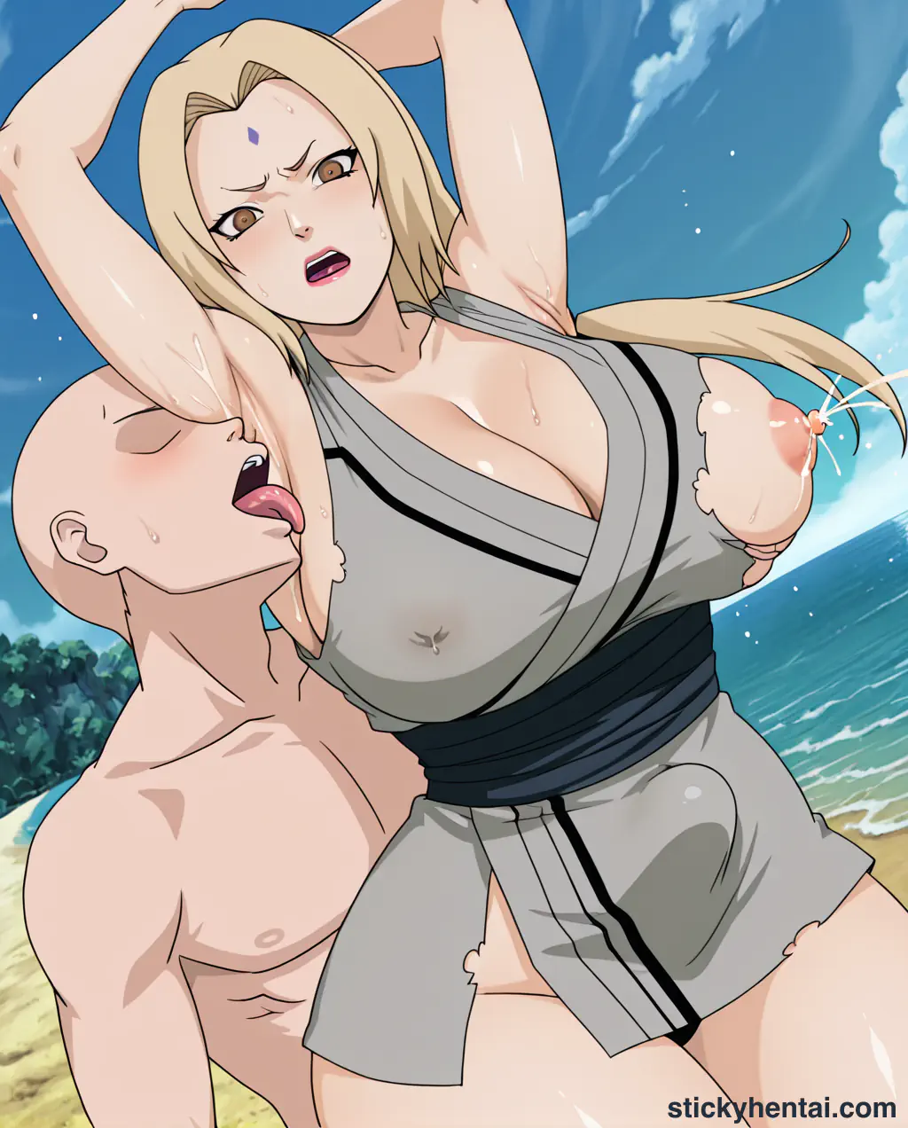 The most lucky gets to lick Tsunade's juicy armpits while penetrating her pussy from behind part 1 #70