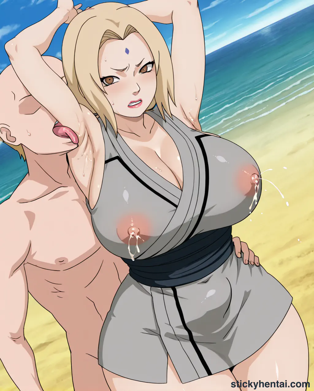 The most lucky gets to lick Tsunade's juicy armpits while penetrating her pussy from behind part 1 #78