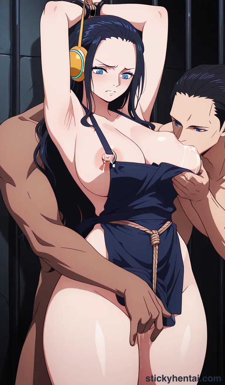 Sucking Nico Robin's boobs and fingering her tight pussy #2