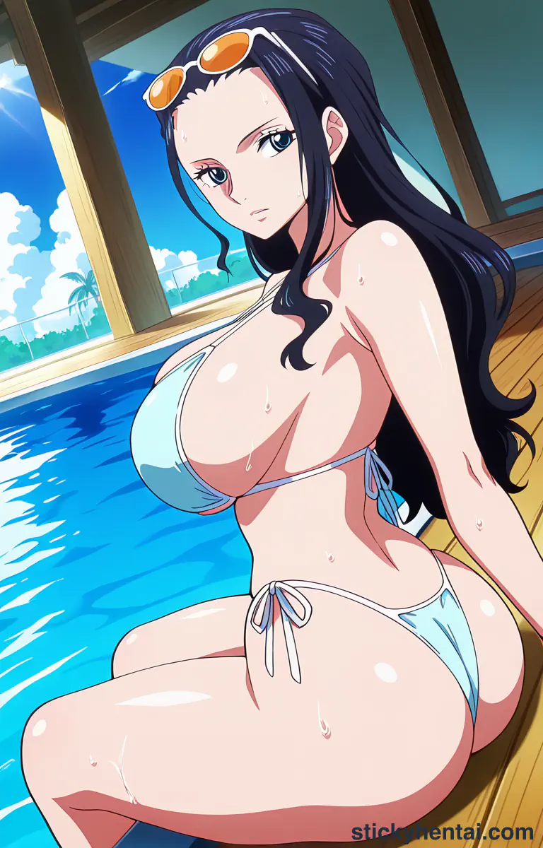 Nico Robin big ass beside the pool #7