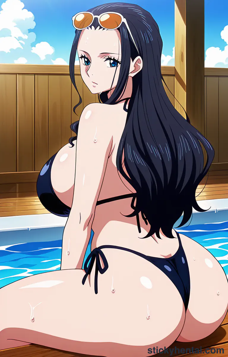 Nico Robin big ass beside the pool #8