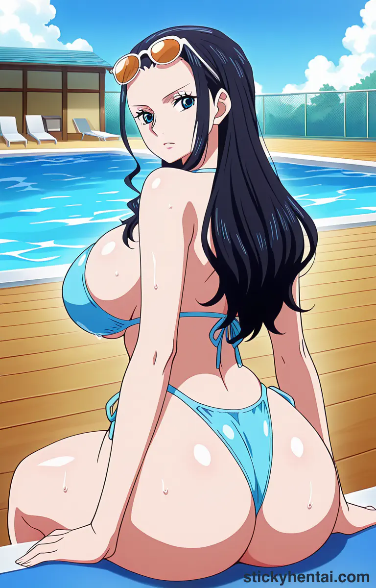 Nico Robin big ass beside the pool #10