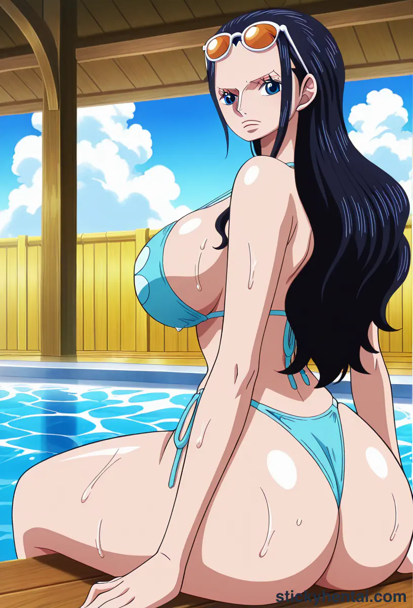 Nico Robin big ass beside the pool #14
