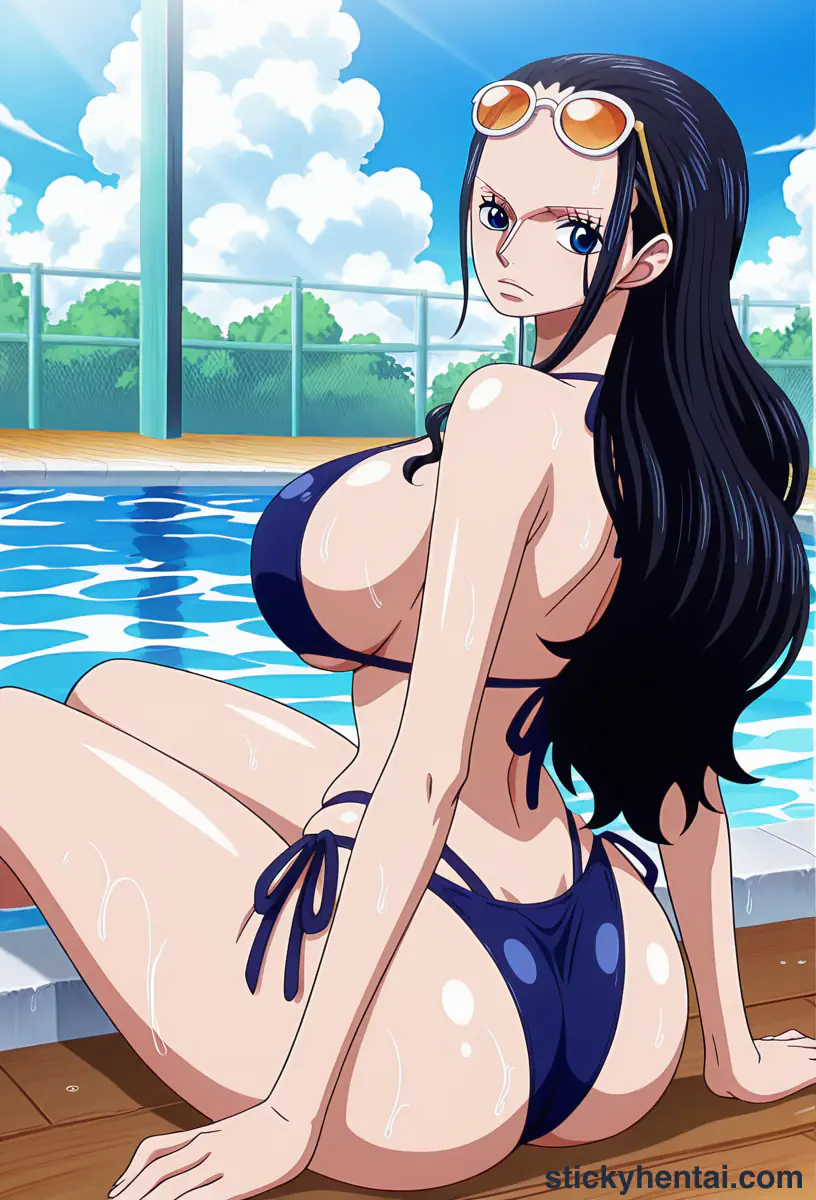 Nico Robin big ass beside the pool