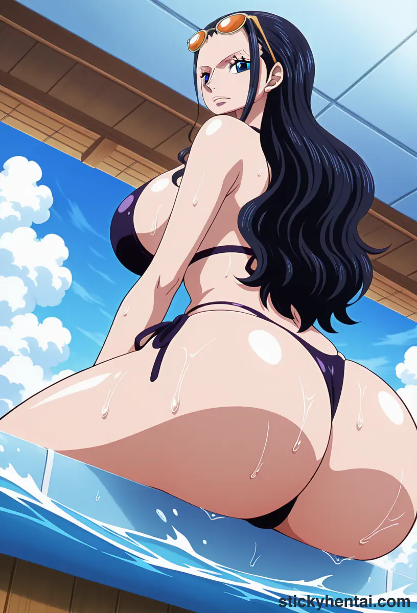 Nico Robin big ass beside the pool #19