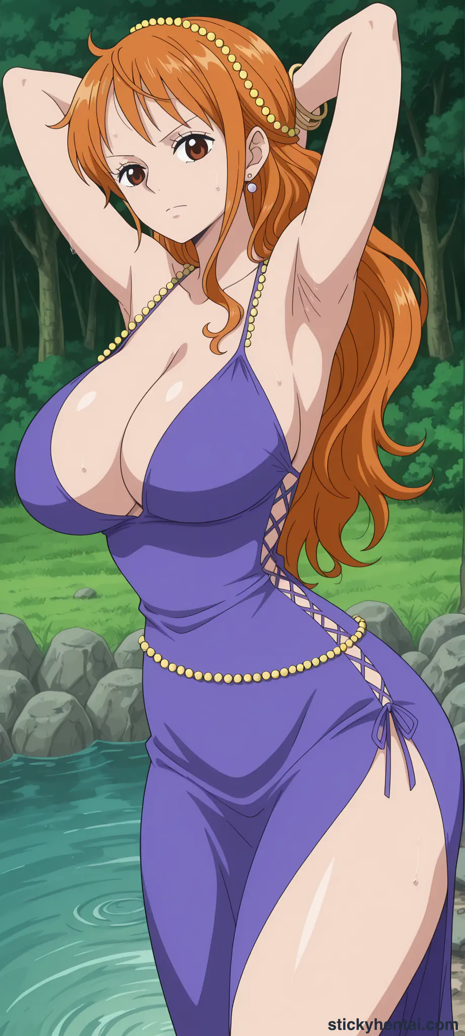 Nami Sexy pose wearing Zou outfit part 1 #24