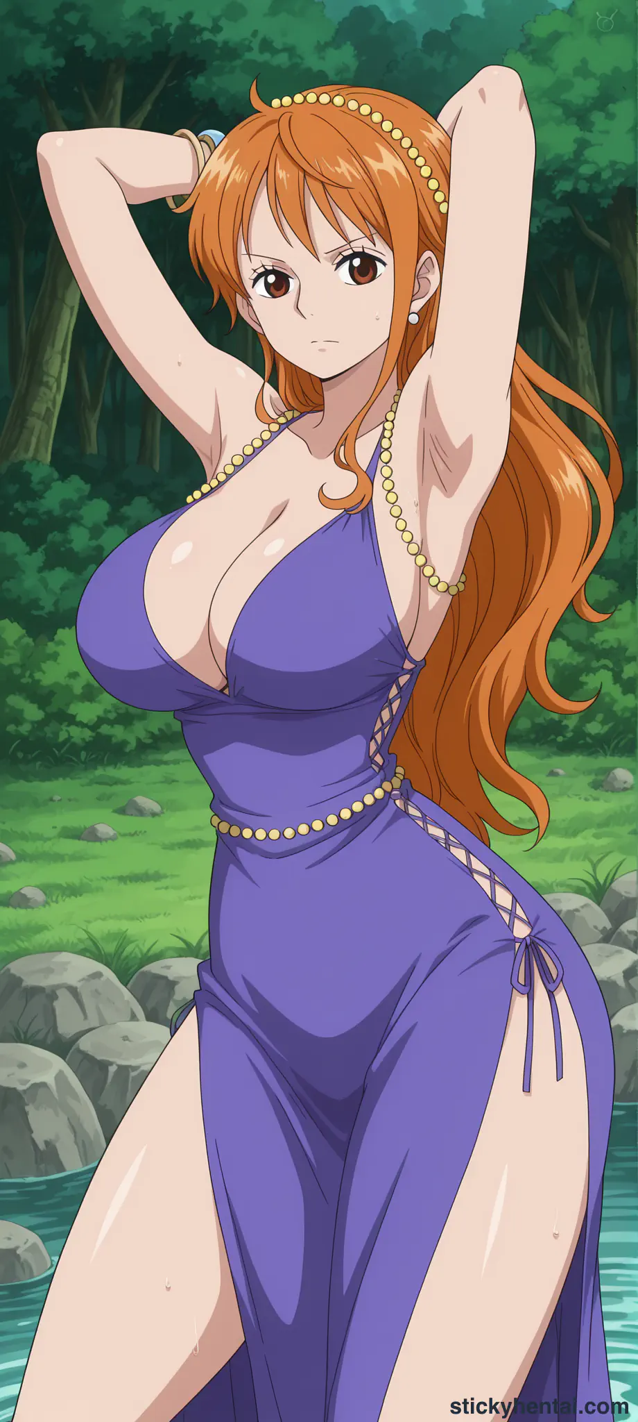 Nami Sexy pose wearing Zou outfit part 1 #26