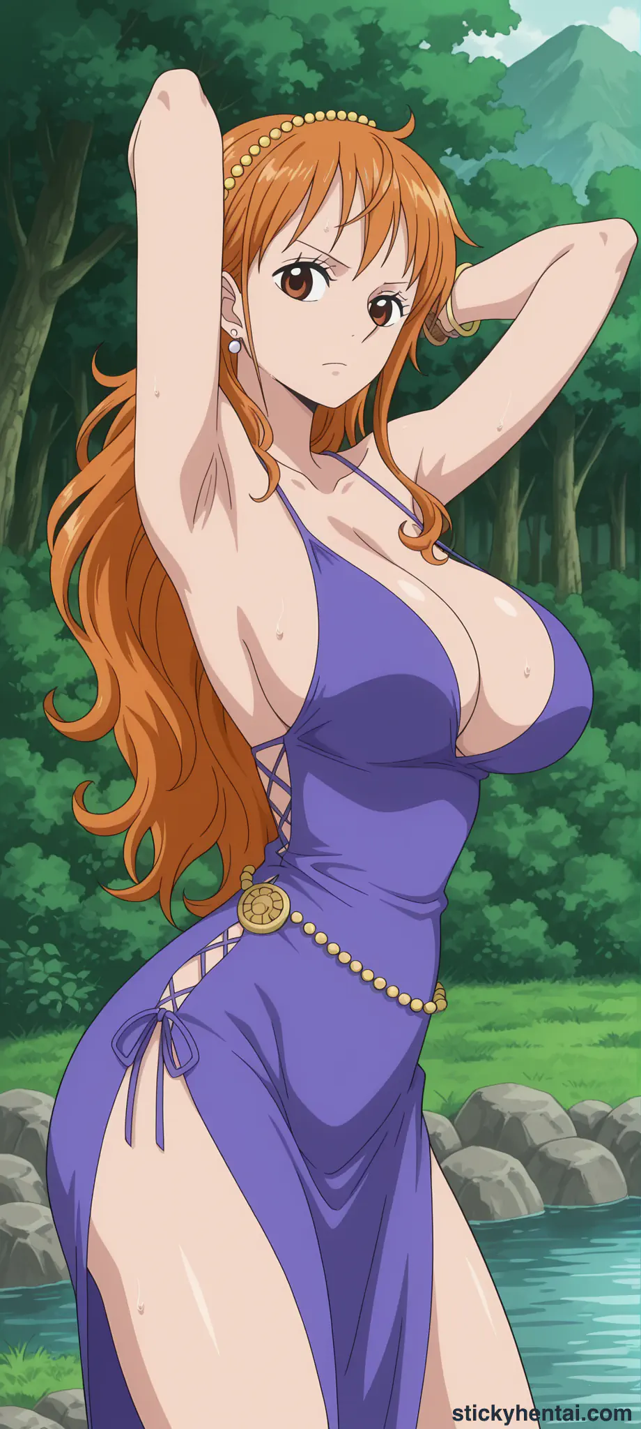 Nami Sexy pose wearing Zou outfit part 1 #33