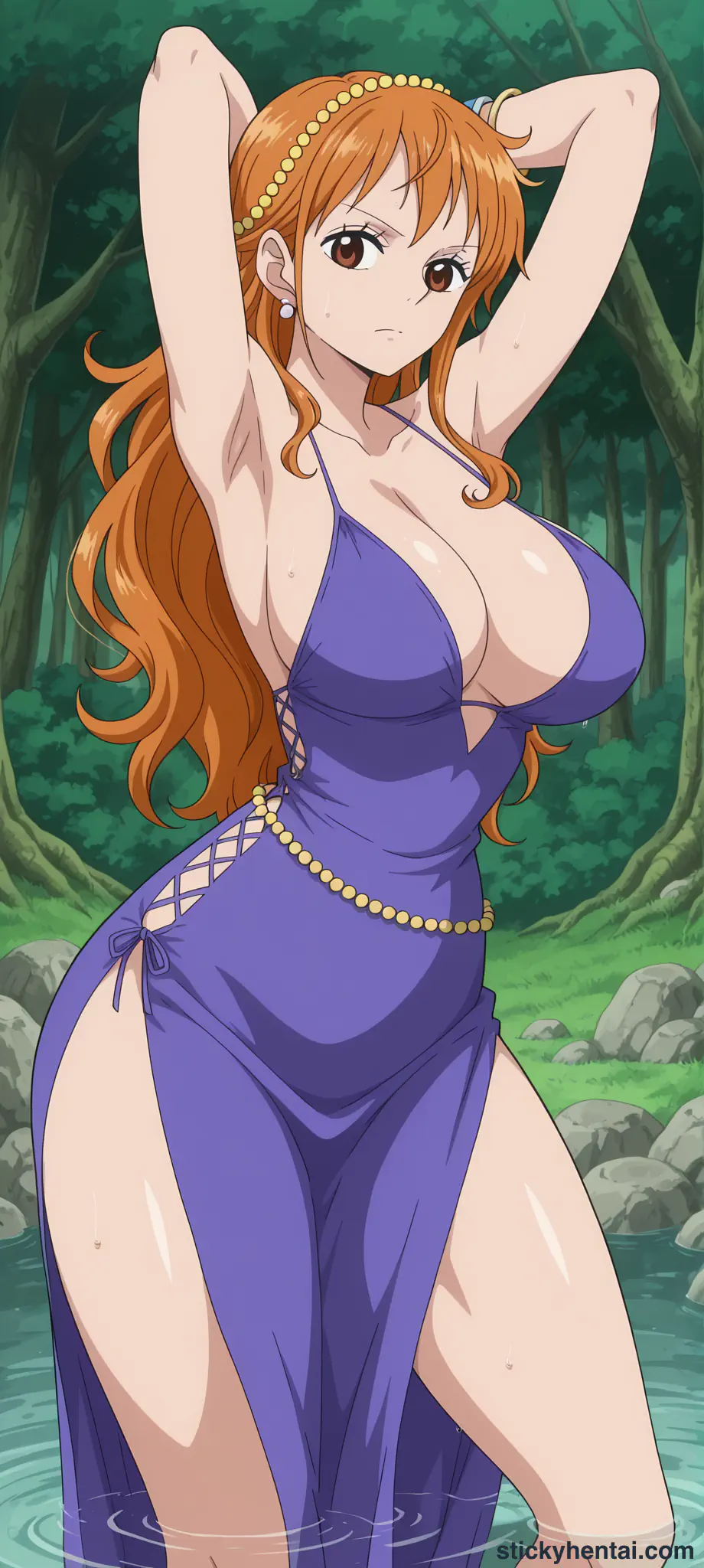 Nami Sexy pose wearing Zou outfit part 1 #37