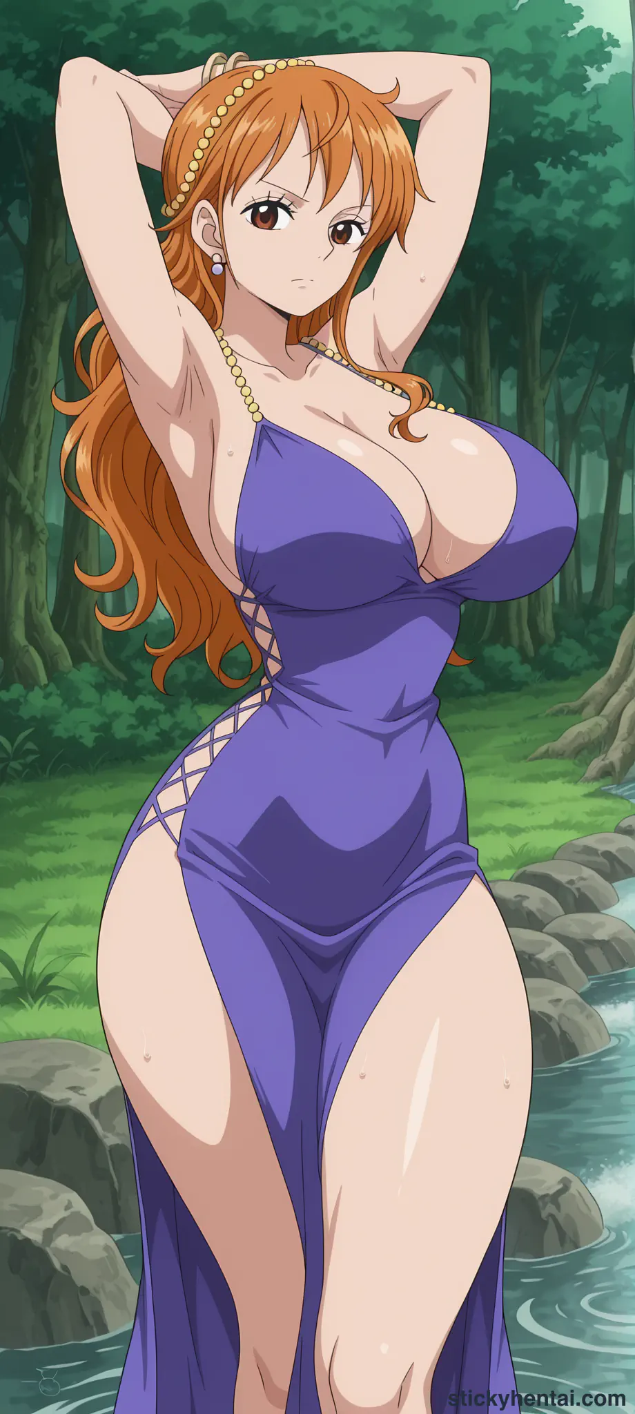 Nami Sexy pose wearing Zou outfit part 1 #39