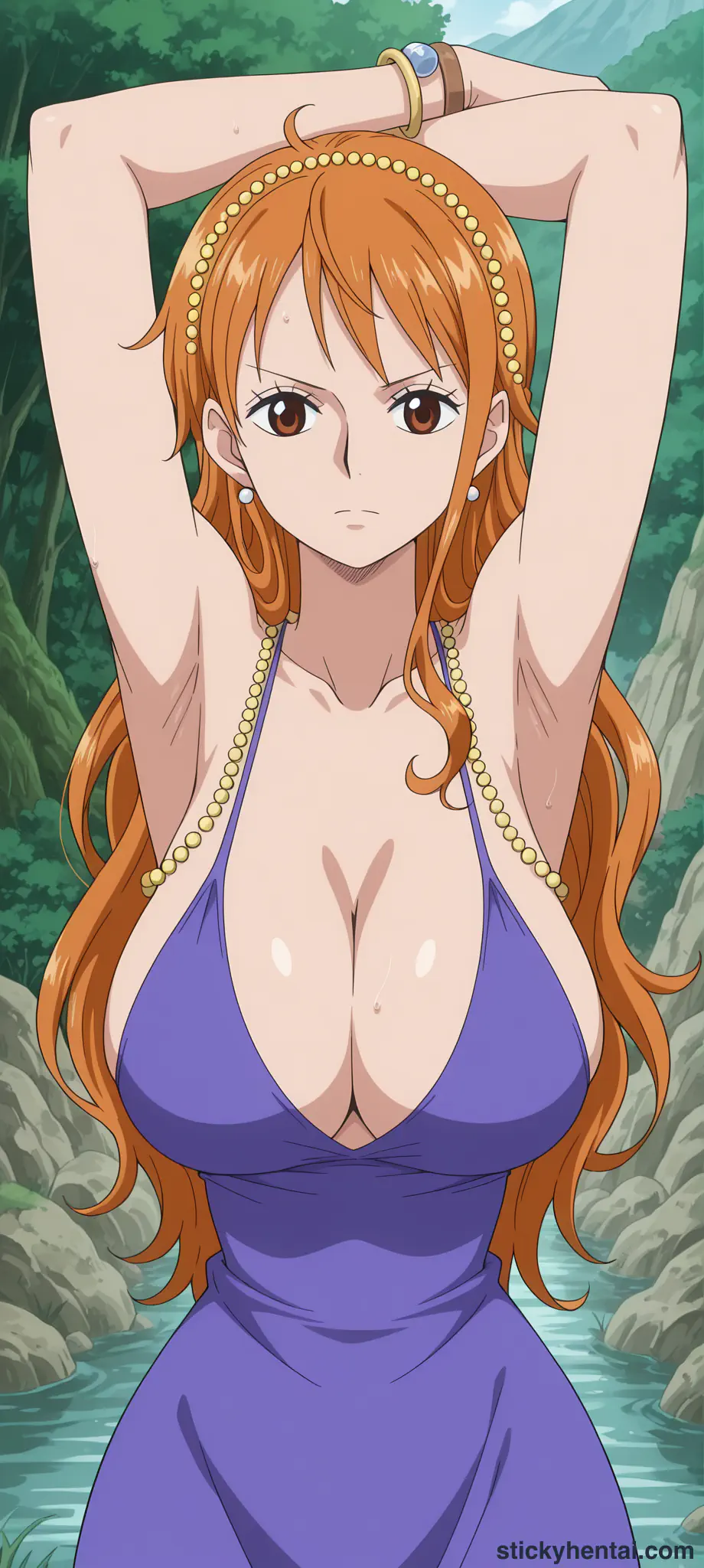 Nami Sexy pose wearing Zou outfit part 2 #14